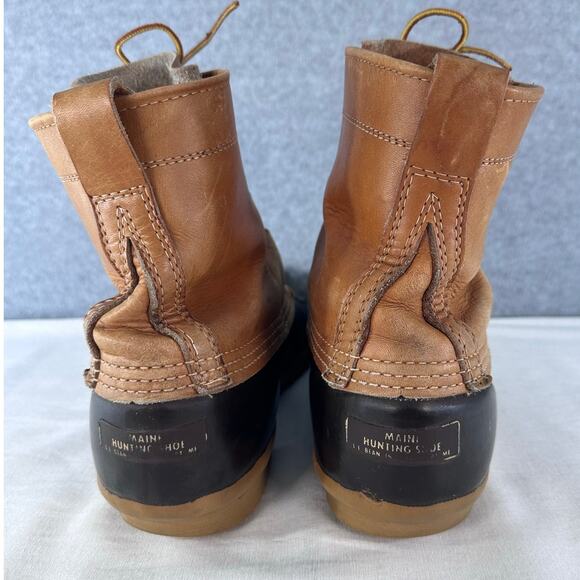 Vintage L.L. Bean Men's sz 10 Hunting Shoe Leather Lace Up Duck Boot Maine USA - Picture 12 of 13